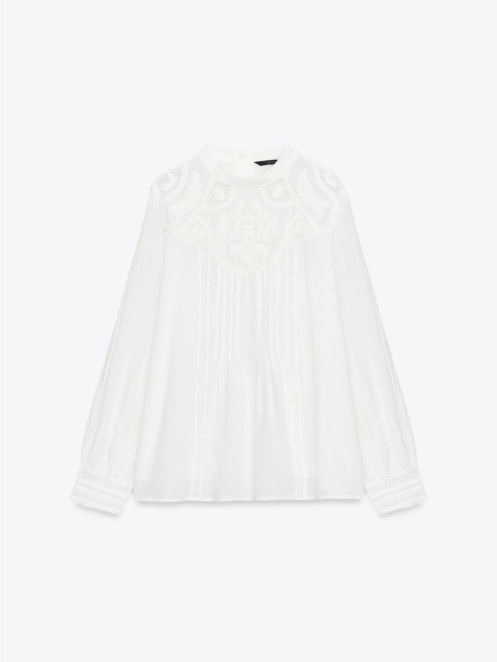 💐 NEW Zara Floral Embroidery Blouse - White